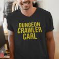 Dungeon Crawler Carl Yellow Text Logo LitRPG Series Book Men's V-Neck T-Shirt Dungeon Crawler Carl Yellow Text Logo LitRPG Series Book Men's V-Neck T-Shirt