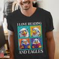 Eagle Love Reading And Eagles Child Book Lover Men's V-Neck T-Shirt Eagle Love Reading And Eagles Child Book Lover Men's V-Neck T-Shirt