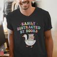 Easily Distracted By Books Silly-Goose Bookish Library Read Men's V-Neck T-Shirt Easily Distracted By Books Silly-Goose Bookish Library Read Men's V-Neck T-Shirt
