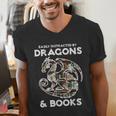 Easily Distracted By Dragons Books Bookworm Women Men Kids Men's V-Neck T-Shirt Easily Distracted By Dragons Books Bookworm Women Men Kids Men's V-Neck T-Shirt