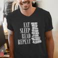 Eat Sleep Read Repeat Reading Book Librarian Men Women Kids Men's V-Neck T-Shirt