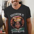 Education Is Freedom African Teacher Books Lovers Men's V-Neck T-Shirt