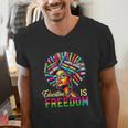 Education Freedom Teacher Books Black History Month Men's V-Neck T-Shirt Education Freedom Teacher Books Black History Month Men's V-Neck T-Shirt