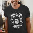 Education Is Freedom History Books African Pride Women Men's V-Neck T-Shirt Education Is Freedom History Books African Pride Women Men's V-Neck T-Shirt