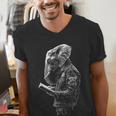 Elephant Holds Book Wriing Motif Animal Artwork Elephant Men's V-Neck T-Shirt Elephant Holds Book Wriing Motif Animal Artwork Elephant Men's V-Neck T-Shirt