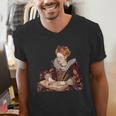 Elizabeth I Reading A Book Men's V-Neck T-Shirt Elizabeth I Reading A Book Men's V-Neck T-Shirt