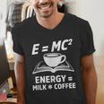 EMC2 Energy Milk x Coffee Science Book Math Lover Men's V-Neck T-Shirt