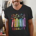 Equality Books Peace Love Compassion LGBT Gay Lesbian Pride Men's V-Neck T-Shirt Equality Books Peace Love Compassion LGBT Gay Lesbian Pride Men's V-Neck T-Shirt