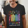 Equality Hurts No One Book Flower Rainbow Pride Month LGBTQ Men's V-Neck T-Shirt Equality Hurts No One Book Flower Rainbow Pride Month LGBTQ Men's V-Neck T-Shirt