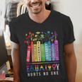 Equality Hurts No One Floral Books LGBTQ Pride Human Rights Men's V-Neck T-Shirt