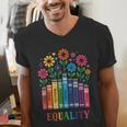 Equality Love Peace Compassion Books Protest Women Girls Kid Men's V-Neck T-Shirt Equality Love Peace Compassion Books Protest Women Girls Kid Men's V-Neck T-Shirt