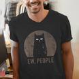 Ew People Introvert Cat Meow Cat Lover Men Women Kids Men's V-Neck T-Shirt