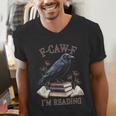 F-CAW-F Crow Book Lover Reader Gothic Humor Men's V-Neck T-Shirt F-CAW-F Crow Book Lover Reader Gothic Humor Men's V-Neck T-Shirt
