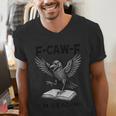 F-Caw-F Crow Book Lovers Vintage Bookish Bird Men's V-Neck T-Shirt