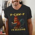 F-CAW-F I'm Reading Chicken Book Lover Introvert Meme Men's V-Neck T-Shirt