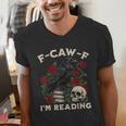 F-CAW-F I'm Reading Crow Book Lover Introvert Meme Men's V-Neck T-Shirt