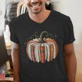 Fall Book Pumpkin Halloween Teacher Librarian Thanksgiving Men's V-Neck T-Shirt Fall Book Pumpkin Halloween Teacher Librarian Thanksgiving Men's V-Neck T-Shirt