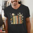 Fantasy Drama Tragedy Book Floral Subtle Men's V-Neck T-Shirt
