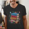 Fantasy Drama Tragedy Books Subtle Reader Librarian Flower Men's V-Neck T-Shirt Fantasy Drama Tragedy Books Subtle Reader Librarian Flower Men's V-Neck T-Shirt