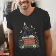 Fantasy Drama Tragedy Reading Lover Book Cat Humor Men's V-Neck T-Shirt