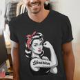 Female Librarian Rosie Riveter Book Guardian Woman Men's V-Neck T-Shirt Female Librarian Rosie Riveter Book Guardian Woman Men's V-Neck T-Shirt