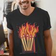 Flames And Lighter Costume For Matchbook Lovers Men's V-Neck T-Shirt