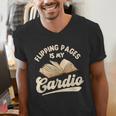 Flipping Pages Is My Cardio Book Lover Reading Bookworm Men's V-Neck T-Shirt