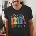 Floral Book Equality Human Rights Social Justice Peace Love Men's V-Neck T-Shirt Floral Book Equality Human Rights Social Justice Peace Love Men's V-Neck T-Shirt