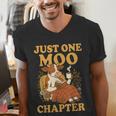 Floral Cow Reading Pun Just One More Chapter Cozy Book Lover Men's V-Neck T-Shirt Floral Cow Reading Pun Just One More Chapter Cozy Book Lover Men's V-Neck T-Shirt