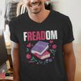 Freadom Anti Ban Books Freedom To Read Book Reading Men's V-Neck T-Shirt Freadom Anti Ban Books Freedom To Read Book Reading Men's V-Neck T-Shirt