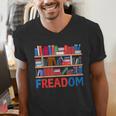 Freadom To Read Book Lover Reading Freedom Men's V-Neck T-Shirt