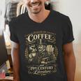 Fueled By Coffee And 19th Century Literature Book Tee Men's V-Neck T-Shirt Fueled By Coffee And 19th Century Literature Book Tee Men's V-Neck T-Shirt
