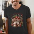 Fully Booked For Christmas Cozy Holiday Books Winter Reading Men's V-Neck T-Shirt