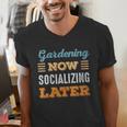 Gardening Now Minimal Socializing Introvert Vintage Men's V-Neck T-Shirt
