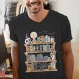 Ghost Book Reading Books Lover Teacher Happy Halloween Men's V-Neck T-Shirt Ghost Book Reading Books Lover Teacher Happy Halloween Men's V-Neck T-Shirt