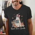 Ghost Reading Book Coquette Bow Halloween Girl Kid Teacher Men's V-Neck T-Shirt Ghost Reading Book Coquette Bow Halloween Girl Kid Teacher Men's V-Neck T-Shirt