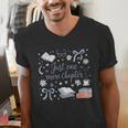 Girl Coquette Bow Just One More Chapter Book Bookish Reading Men's V-Neck T-Shirt