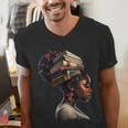 Girl Crown Of Books African Teacher Black History BHM Men's V-Neck T-Shirt Girl Crown Of Books African Teacher Black History BHM Men's V-Neck T-Shirt