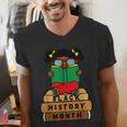 Girl Kid Reading Book Black History Month Bookworm Men's V-Neck T-Shirt