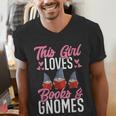 This Girl Loves Books And Gnomes Gardener Dwarf Garden Gnome Men's V-Neck T-Shirt This Girl Loves Books And Gnomes Gardener Dwarf Garden Gnome Men's V-Neck T-Shirt