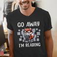 Go Away I'm Reading Book Reader Cute Fox Loves Books Men's V-Neck T-Shirt Go Away I'm Reading Book Reader Cute Fox Loves Books Men's V-Neck T-Shirt