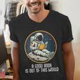 Good Book Is Out Of This World Space Reading Lover Men's V-Neck T-Shirt Good Book Is Out Of This World Space Reading Lover Men's V-Neck T-Shirt