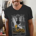 Gothic Book Lover Skeleton Men's V-Neck T-Shirt