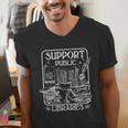 Groovy Support Your Local Library Book Reader Lover Bookworm Men's V-Neck T-Shirt