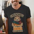 Groundhogs Prefer Books Over Winter February Men's V-Neck T-Shirt Groundhogs Prefer Books Over Winter February Men's V-Neck T-Shirt