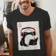 Grumpy Frog Books Music Kawaii Ink Japanese Men's V-Neck T-Shirt Grumpy Frog Books Music Kawaii Ink Japanese Men's V-Neck T-Shirt