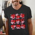 Heart Reading Books Valentine Teacher Boys Girls Book Lover Men's V-Neck T-Shirt