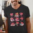 Hearts Reading Book Lovers All Booked For Valentine Men's V-Neck T-Shirt