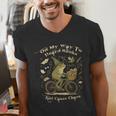 On My Way To Hoard Books And Cause Chaos Tom Foolery Frog Men's V-Neck T-Shirt On My Way To Hoard Books And Cause Chaos Tom Foolery Frog Men's V-Neck T-Shirt