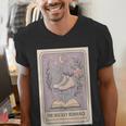 Hockey Romance Tarot Card Books Reader Cozy Reading Men's V-Neck T-Shirt